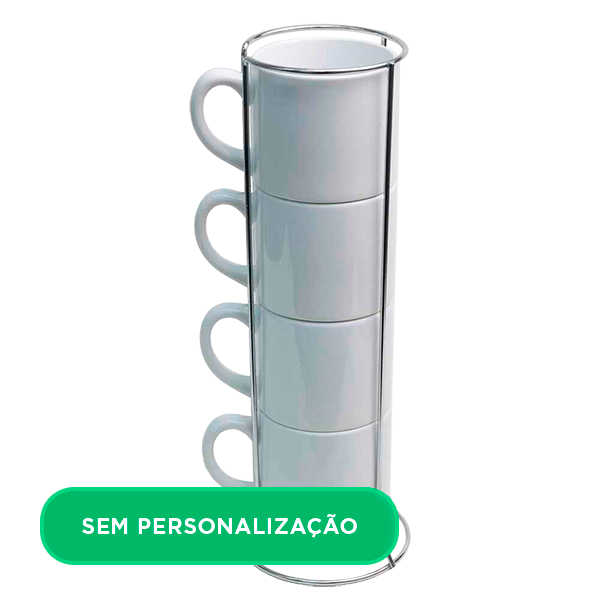 Xicara London c/ Suporte - Kit com 4 unidades