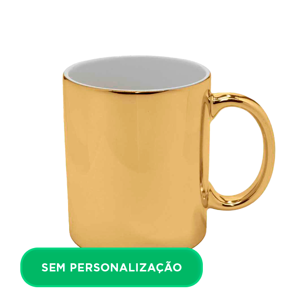 Caneca Cromada Dourada para Sublimação