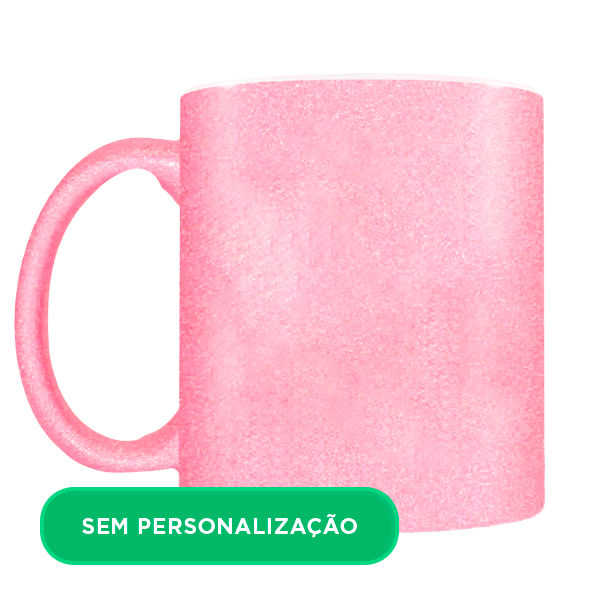 Caneca de Cerâmica com Glitter Rosa