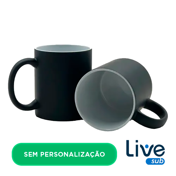 Caneca Preta Mágica para Sublimação Live Sub