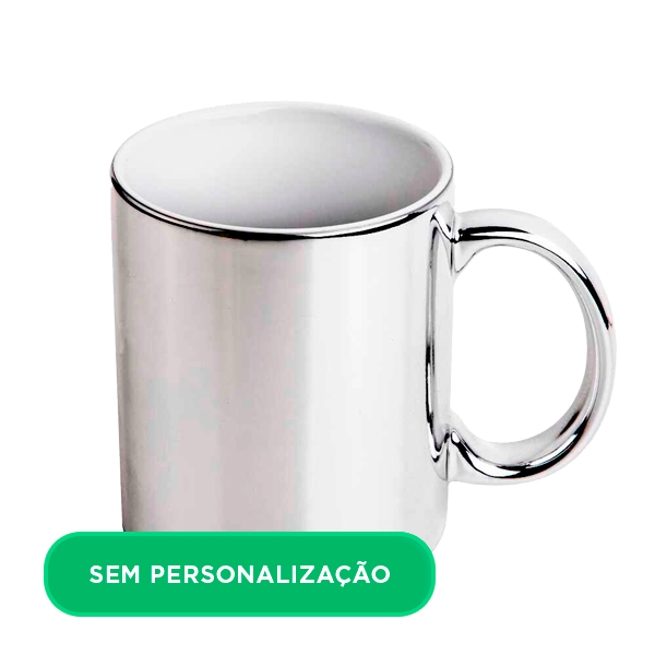 Caneca Cromada Prata para Sublimação