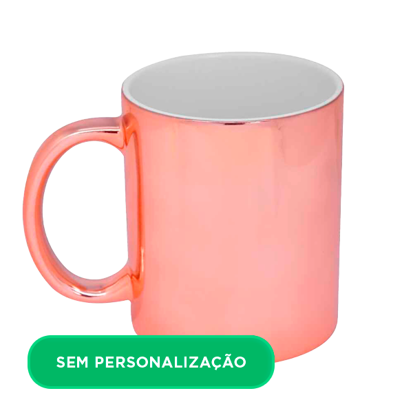 Caneca Cromada Rosê Gold para Sublimação