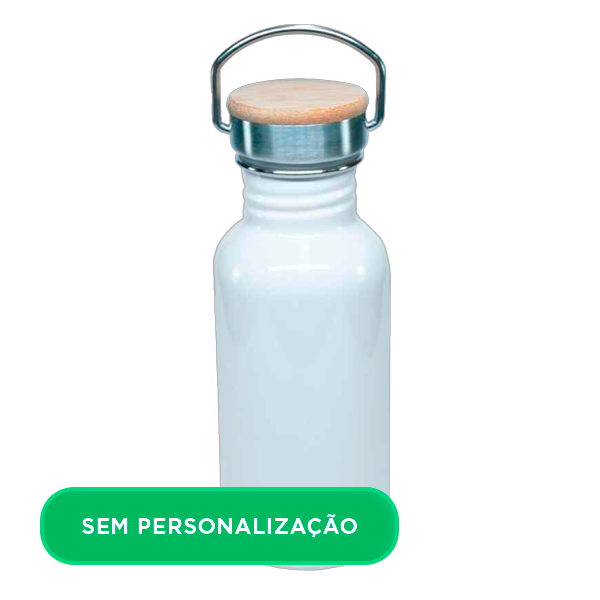 Garrafa Inox com Tampa de Bambu